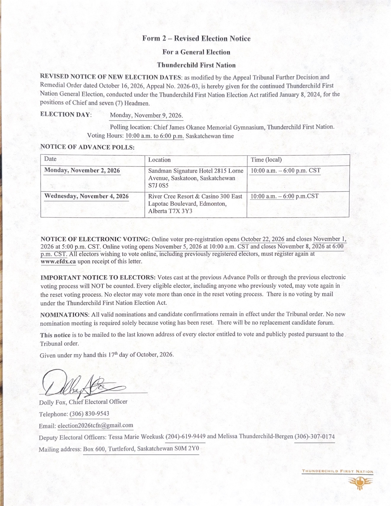 Notice Election