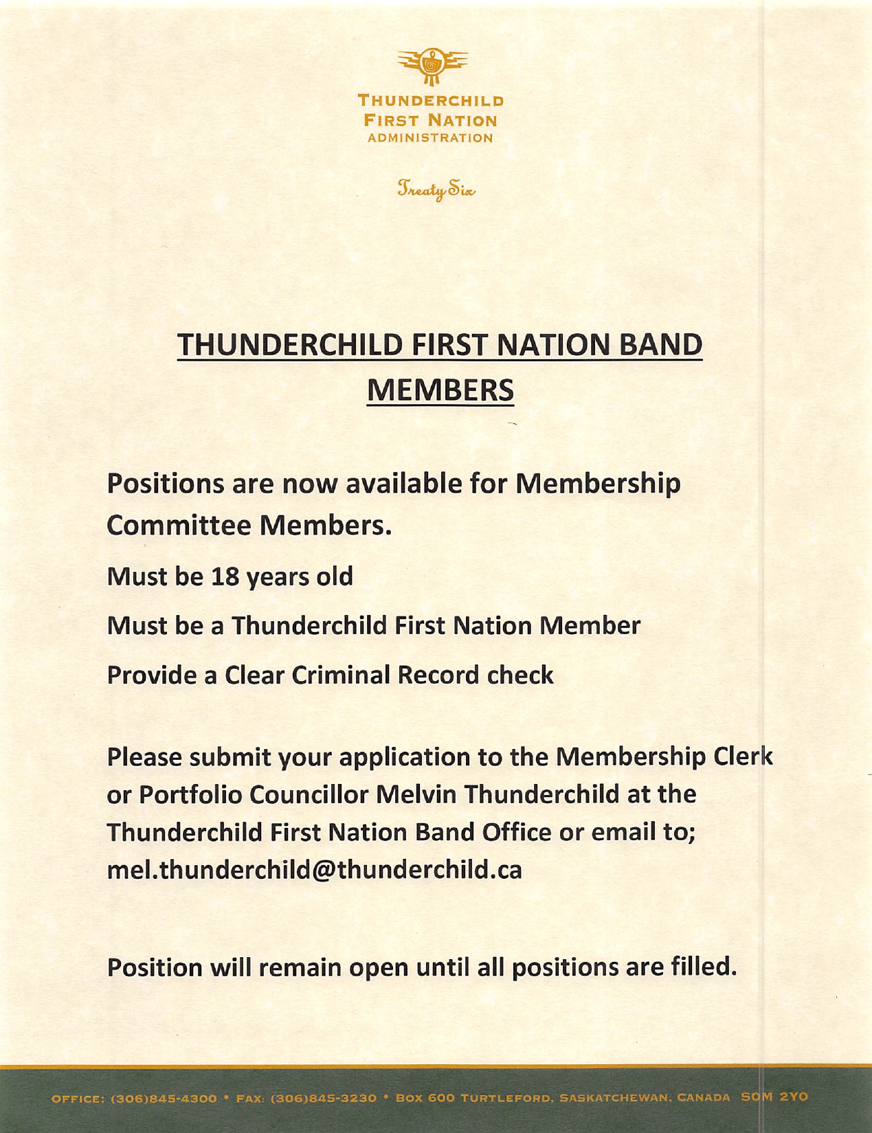 Membership Committee Positions